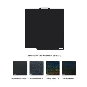 Placa PEI Bambu Lab + Kit de Adesivos Efeito 3D 256mm – FAP013